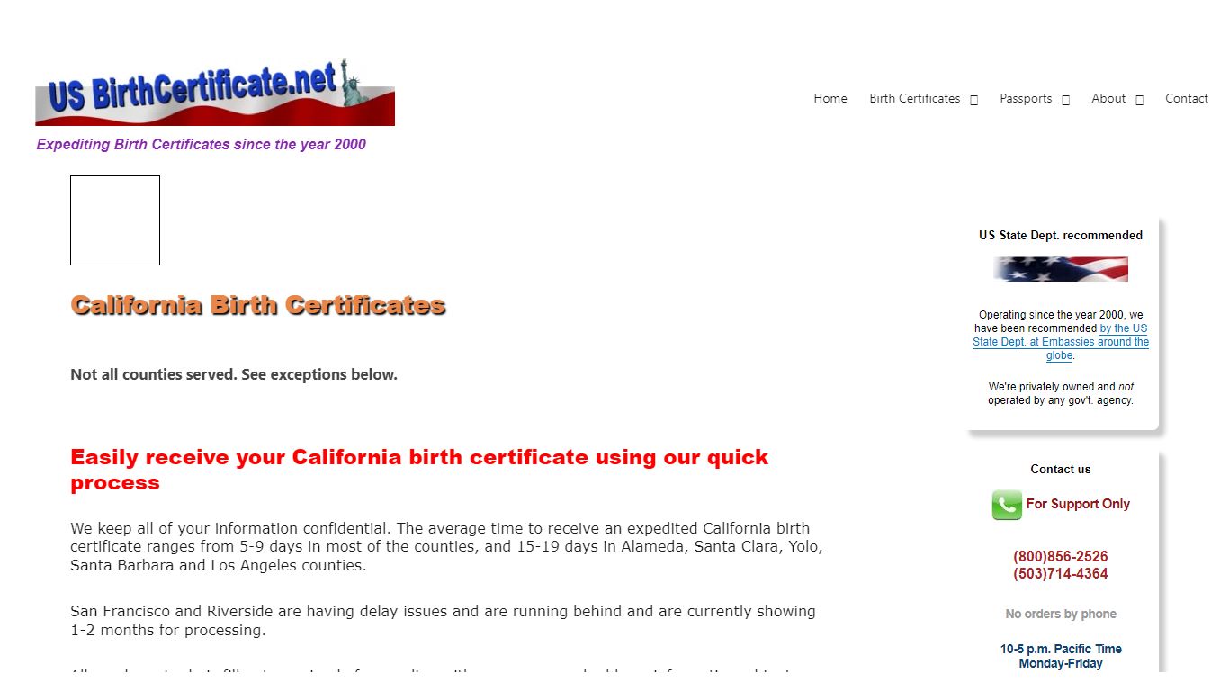 Obtain certified copy California Birth Certificate quickly